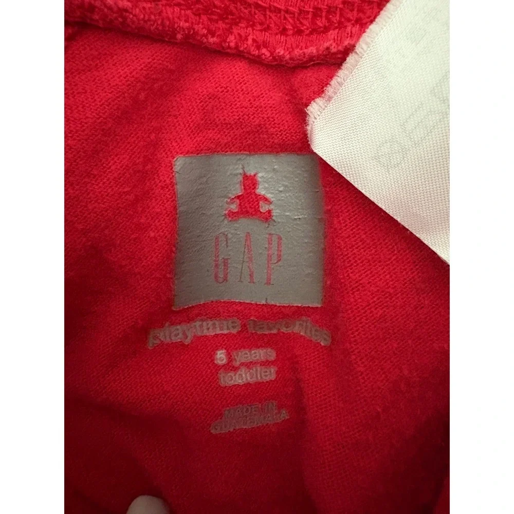 Vintage GAP Kids Red Train Pajama Set - Size 5 Years - Long Sleeve Top and Pants